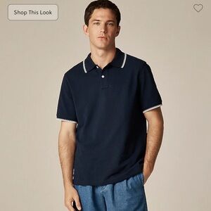 J. Crew Dark Blue pique Polo Shirt